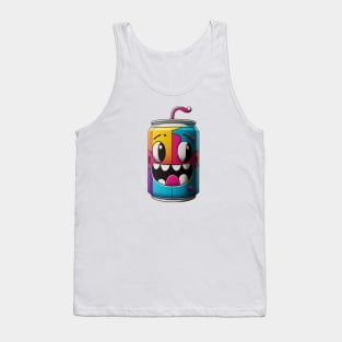 Trippy cartoon soda can Tank Top